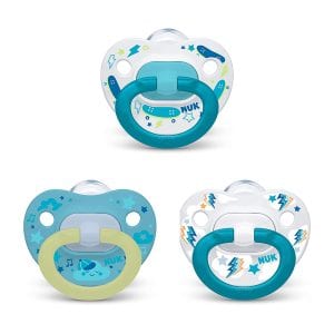 NUK Silicone Natural Sucking Pacifier, 3-Pack