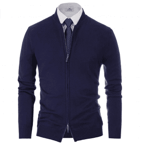 PJ PAUL JONES Men’s Casual 2-Way Zip Cardigan Sweater
