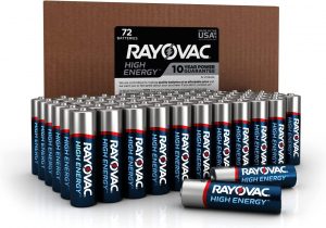 Rayovac High Energy Alkaline AA Batteries, 72-Pack