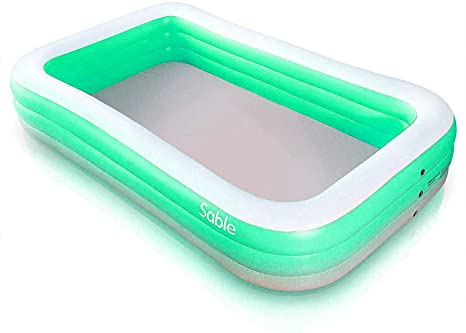 Sable Rectangular Polyvinyl Chloride Inflatable Pool, 118-Inch