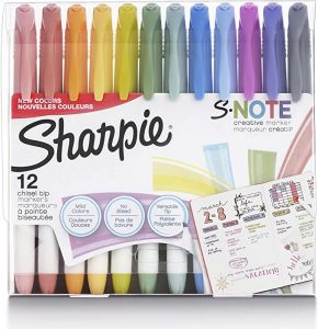 Sharpie No Bleed Note-Taking Markers, 12-Count