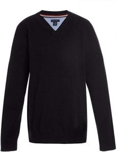 Tommy Hilfiger Long Sleeve Boy’s V-Neck School Uniform Sweater