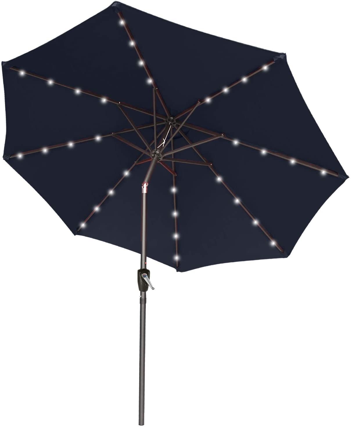 ABCCANOPY Solar LED Lighted Patio Umbrella, 9-Foot