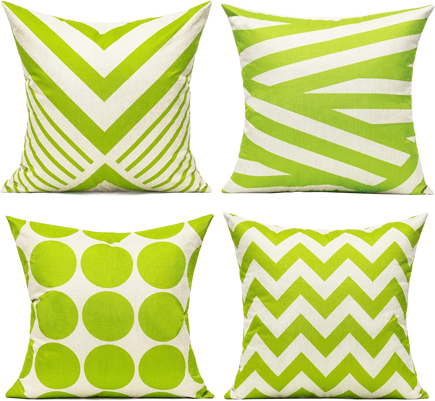 All Smiles Outdoor Patio Pillow Cover Set, 4-Pack