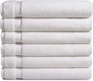 AmazonCommercial Hotel Egyptian Cotton Bath Towels, Set Of 6