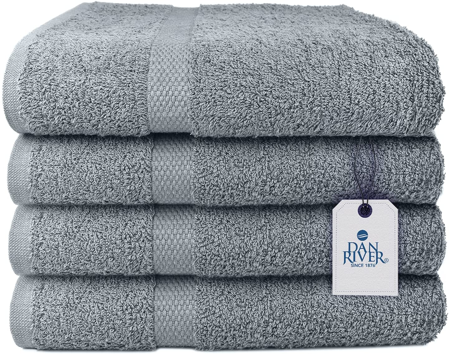 DAN RIVER 100% Cotton Terry Bath Towel Set, 4-Pack