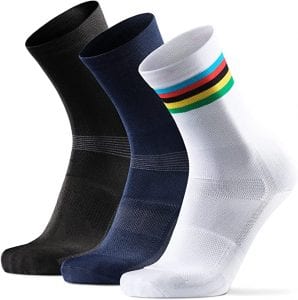 Danish Endurance Ergonomic Men’s Bike Socks, 3-Pairs