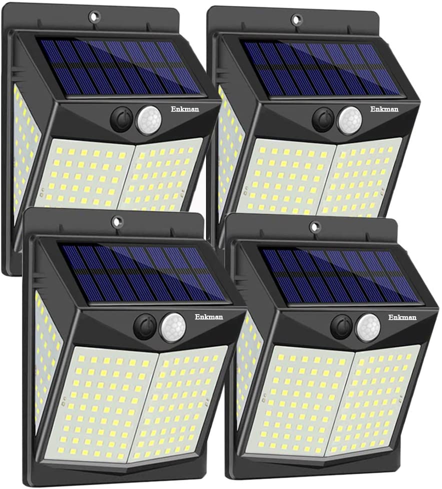Enkman 3-Mode Outdoor Solar LED Lights, 4-Pack