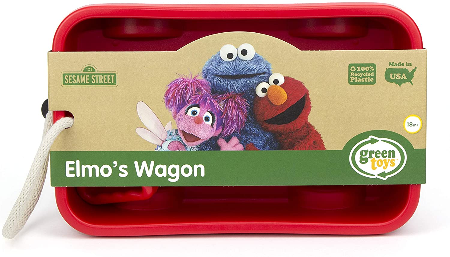Green Toys Easy Clean Sesame Street Elmo’s Wagon For Kids