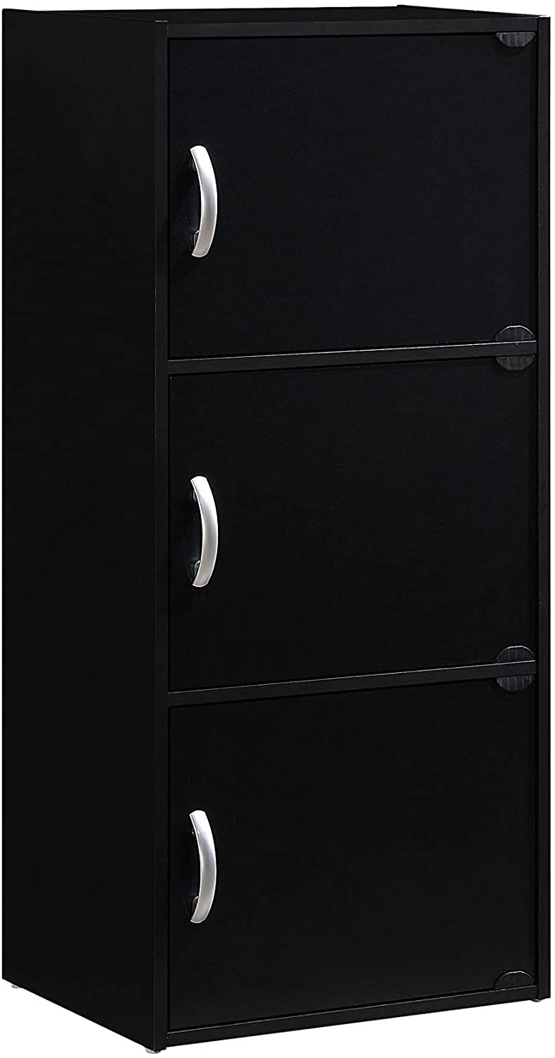 HODEDAH IMPORT 3-Shelf Storage & Bookcase Cabinet
