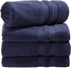 iDesign Luxury Quick Dry Ribbed Bath Towels, 4-Pack