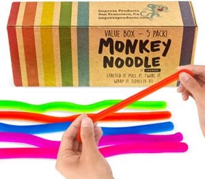 Impresa Products Monkey Noodle Sensory Toys For Kids, 5-Piece