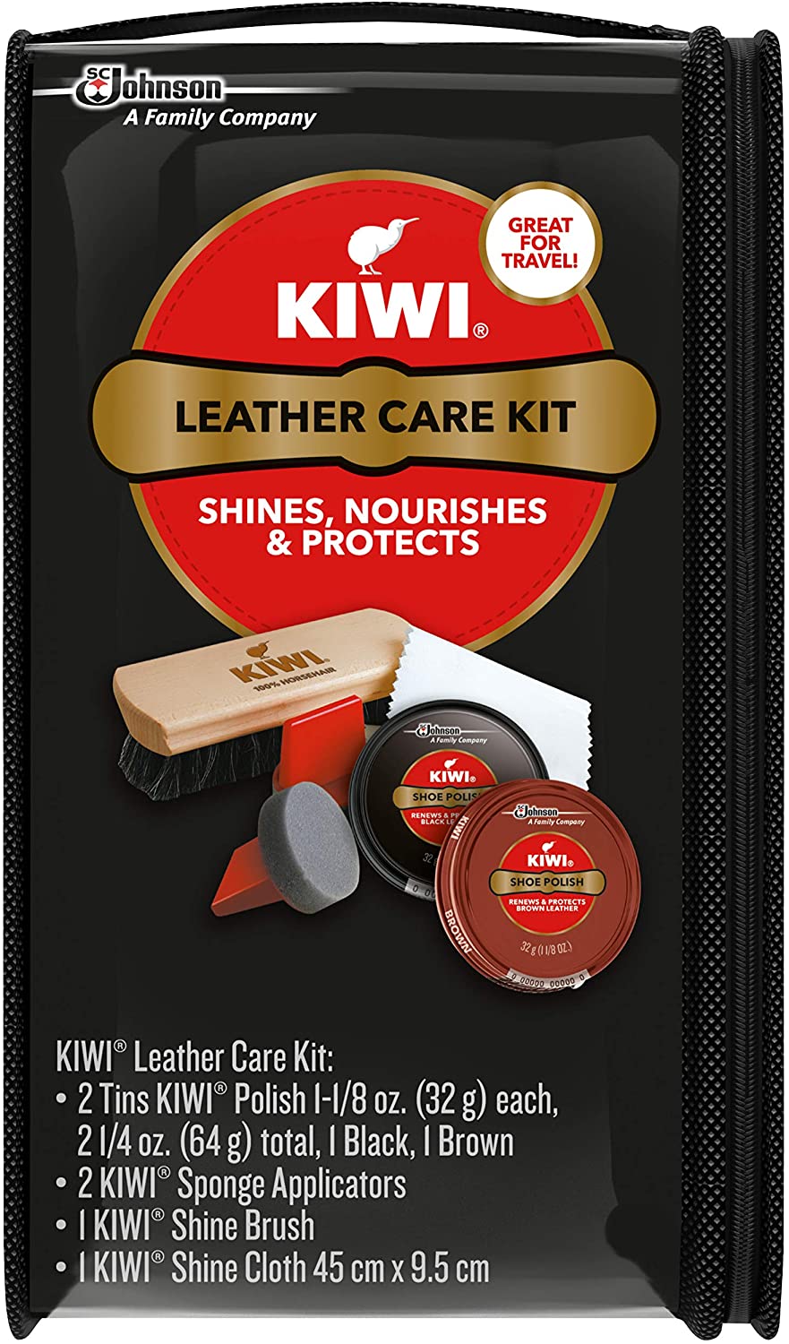 KIWI Travel Shoe Shine & Polish Care Kit, 6-Piece