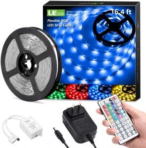 Lighting Ever LED RGB Strip Lights With Remote, 16.4-Feet