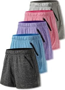 Liberty Imports Women’s Quick Dry Running Shorts, 5-Pack