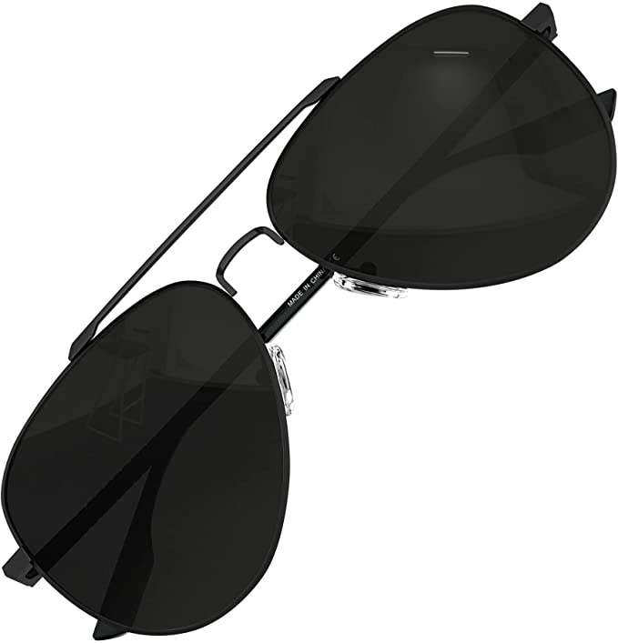 LUENX UV 400 Unisex Metal Framed Aviator Sunglasses