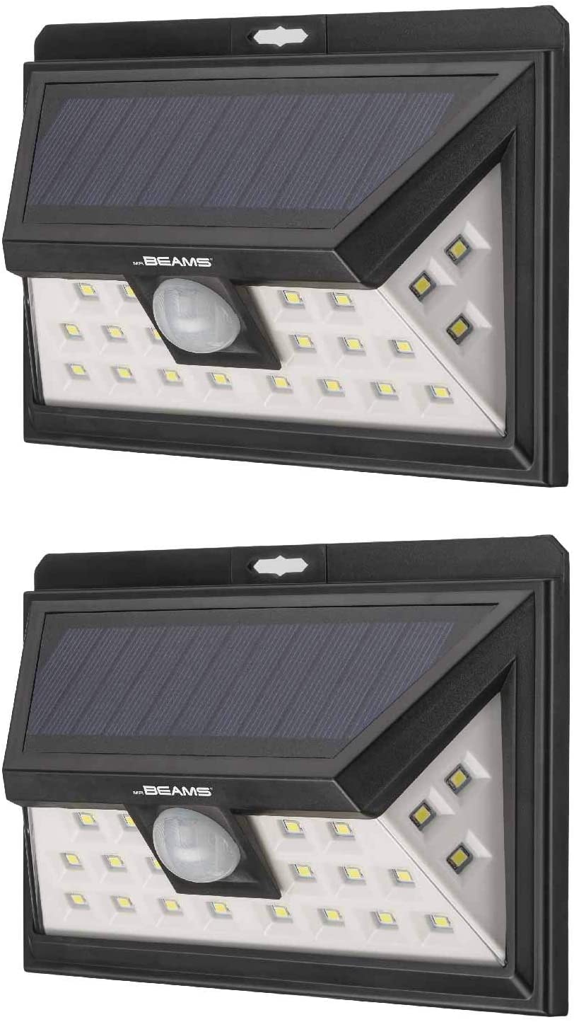 Mr Beams Wedge Solar LED Motion Sensor Wall Lights, 2-Pack