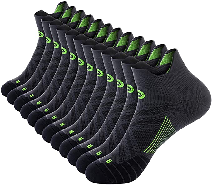 PAPLUS Men’s Breathable Compression Bike Socks, 6-Pairs