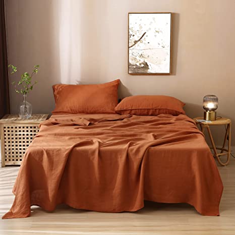 S VICTORY SYMBOL Standard Certified Natural Linen Sheets, 4-Piece
