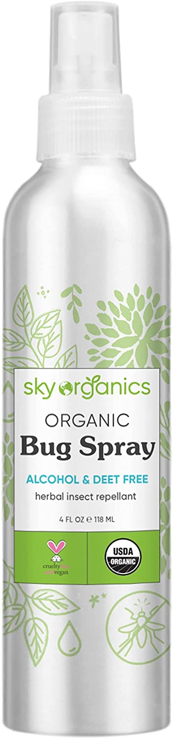 Sky Organics Unscented Herbal Bug Spray, 4-Ounce
