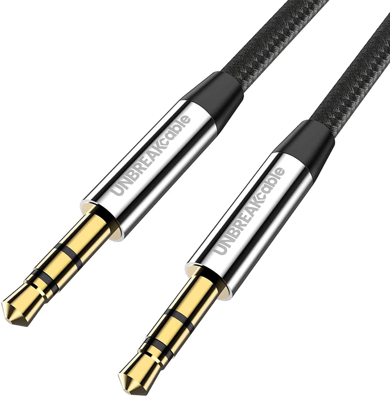 UNBREAKcable Flexible Nylon Braided Auxiliary Audio Cable, 6.6-Foot