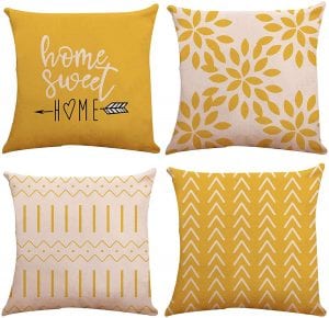YCOLL Geometric Fabric Outdoor Pillow Case Set, 4-Pack