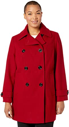 Anne Klein Plus-Size Double Breasted Peacoat