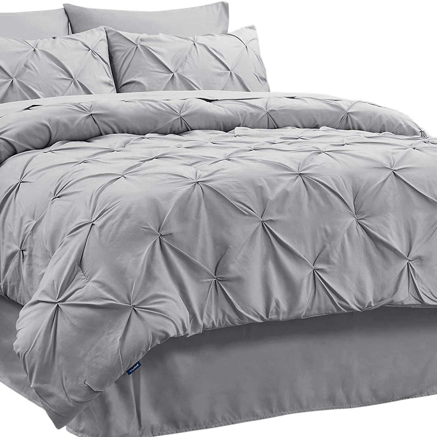 Bedsure Pinch Pleat Queen Comforter Set