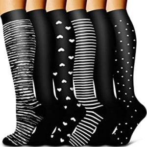 BLUEENJOY Copper-Infused Compression Socks For Women, 6-Pack