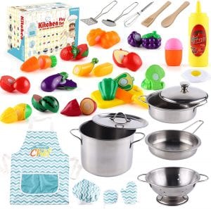 BYONEBYE Non-Toxic Culinary Kids’ Kitchen Toys, 35-Piece