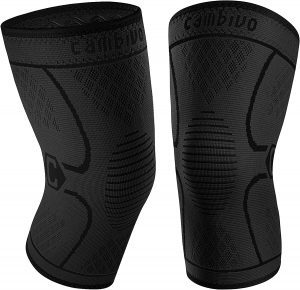 CAMBIVO Anti-Slip Silicone Knee Compression Sleeve For Women, 2-Pack