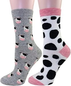 Carahere Moisture Wicking Cow Socks, 2-Pack