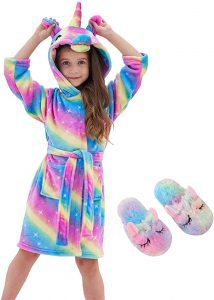 Cesriter Unicorn Robe & Slippers For Kids