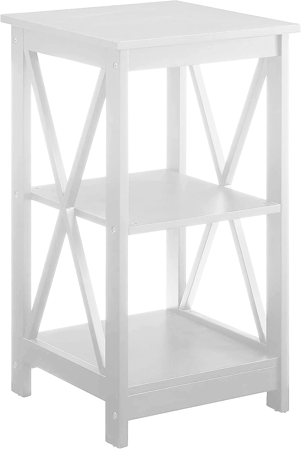 Convenience Concepts Oxford White Rectangular End Table For Bedroom