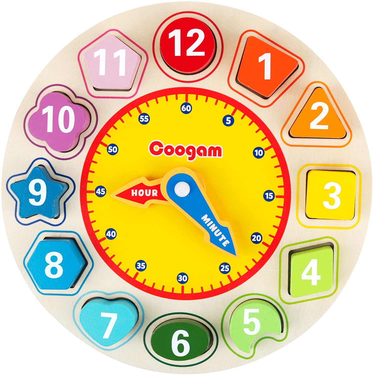 Coogam Wooden Matching Clock Early Learning Classroom Supplies