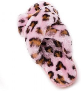 Crazy Lady Cushioned Memory Foam Pink Fuzzy Slippers