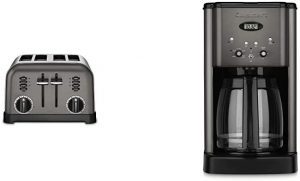 Cuisinart DCC-1200BKS 12-Cup Brew Central Coffeemaker & CPT-180BKS Metal Classic Toaster, 4-Slice