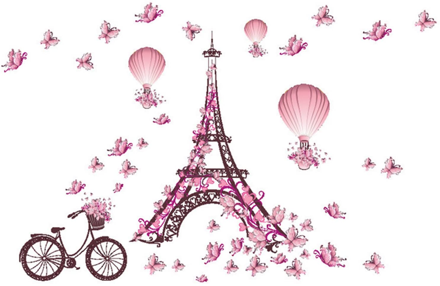 Decor MI Non-Toxic Butterfly Paris Wall Decal Decor For Girl’s Bedroom