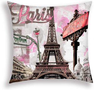 Decor MI Ultra Soft Eiffel Tower Paris Pillow Decor For Girl’s Bedroom