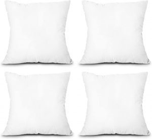 EDOW Square Throw Pillow Inserts, 4-Pack