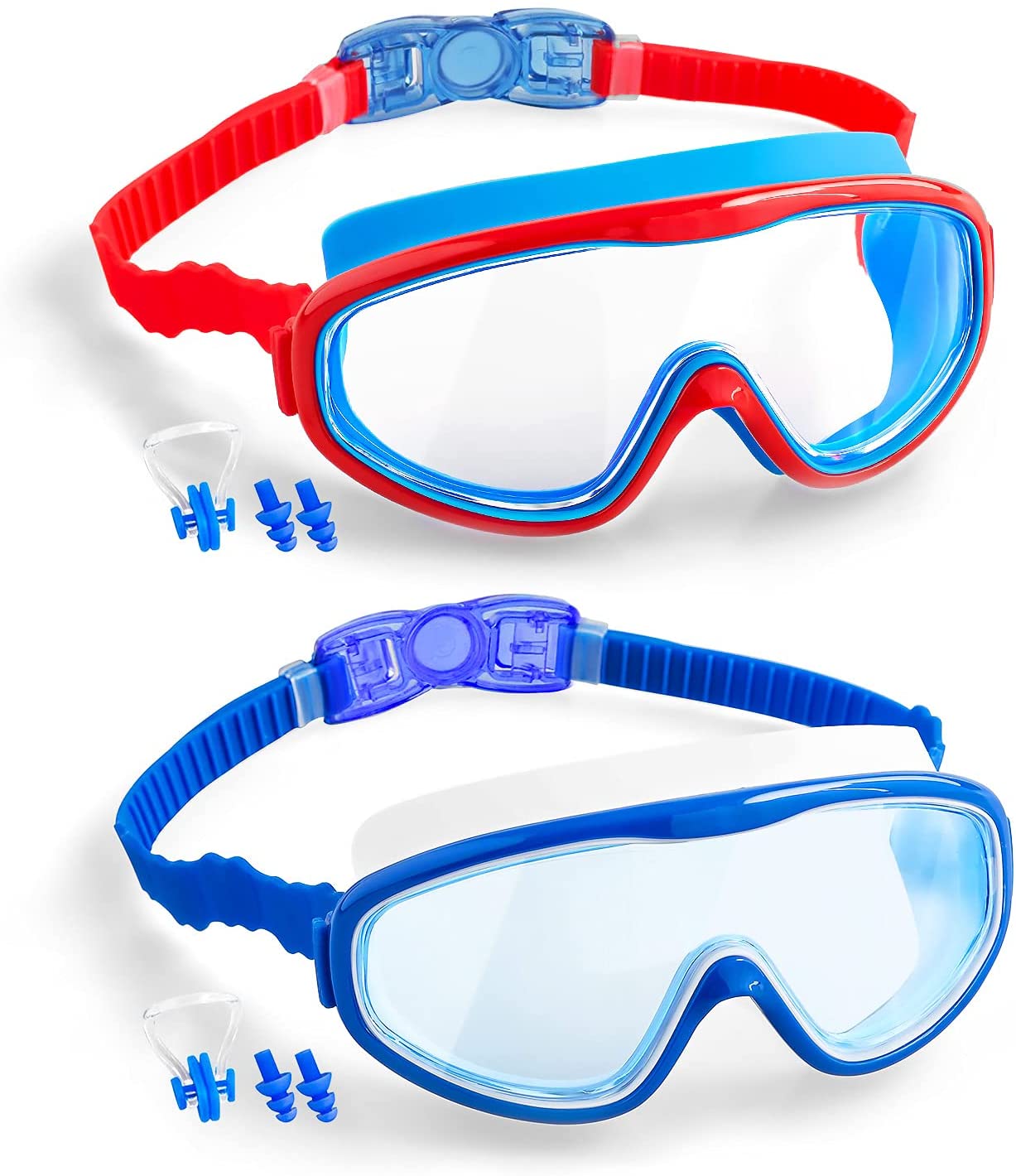 Elimoons Ergonomic Kids’ Swim Goggles, 2-Pack