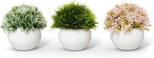 ELYSIANZE Realistic Artificial Plants Mantel Decorations, Set Of 3