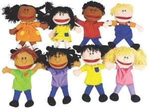 Fun Express Multi-Ethnic Diversity Collection Puppets, 8-Pack