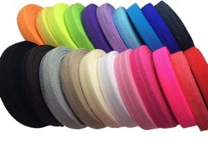 JISEP Multiple Colors Stretch 5/8-Inch Fold-Over Elastic, 100-Yards