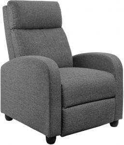 JUMMICO Curved Arms Small Recliner Chair