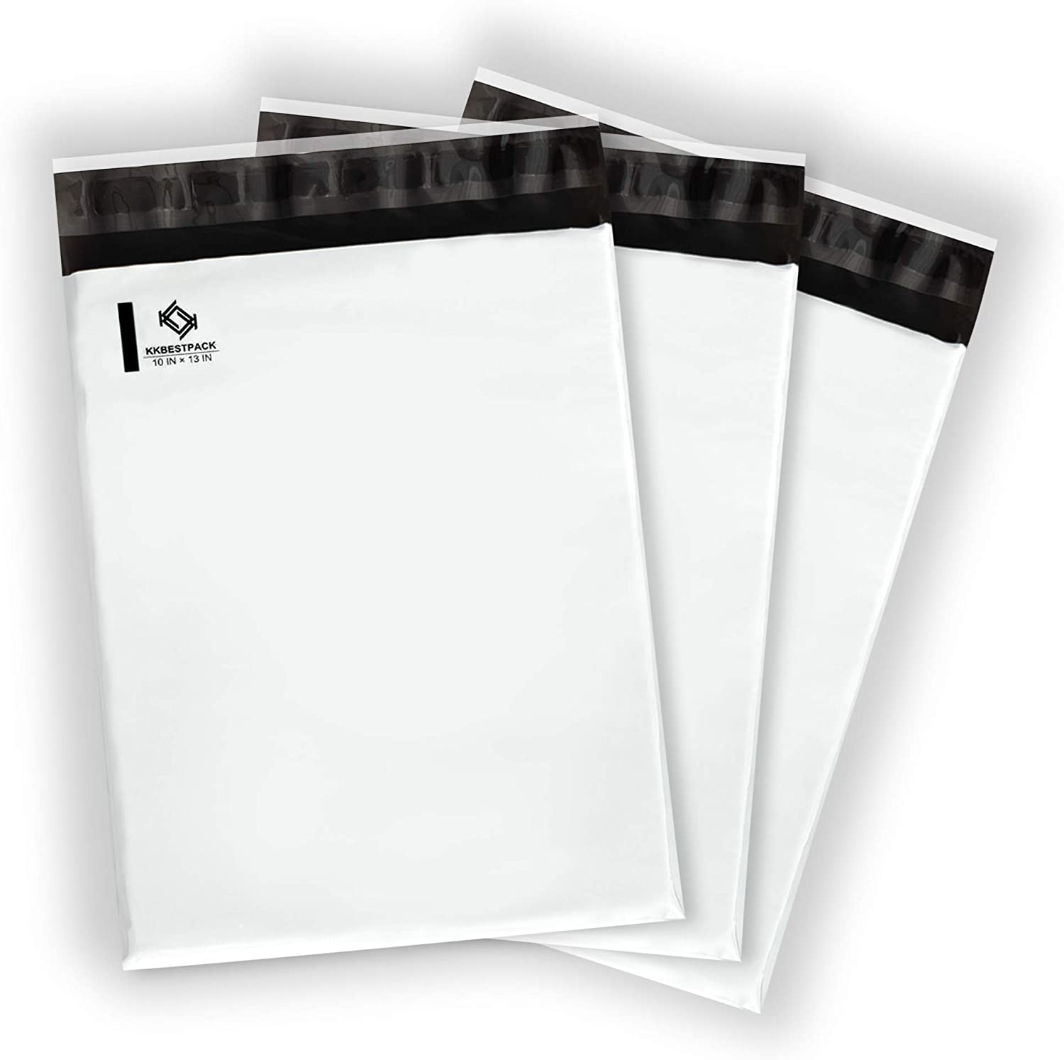 KKBESTPACK White Silicone Poly Mailers, 100-Pack