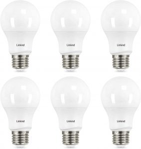 Linkind LED A19 60-Watt Dimmable Lightbulb, 6-Pack