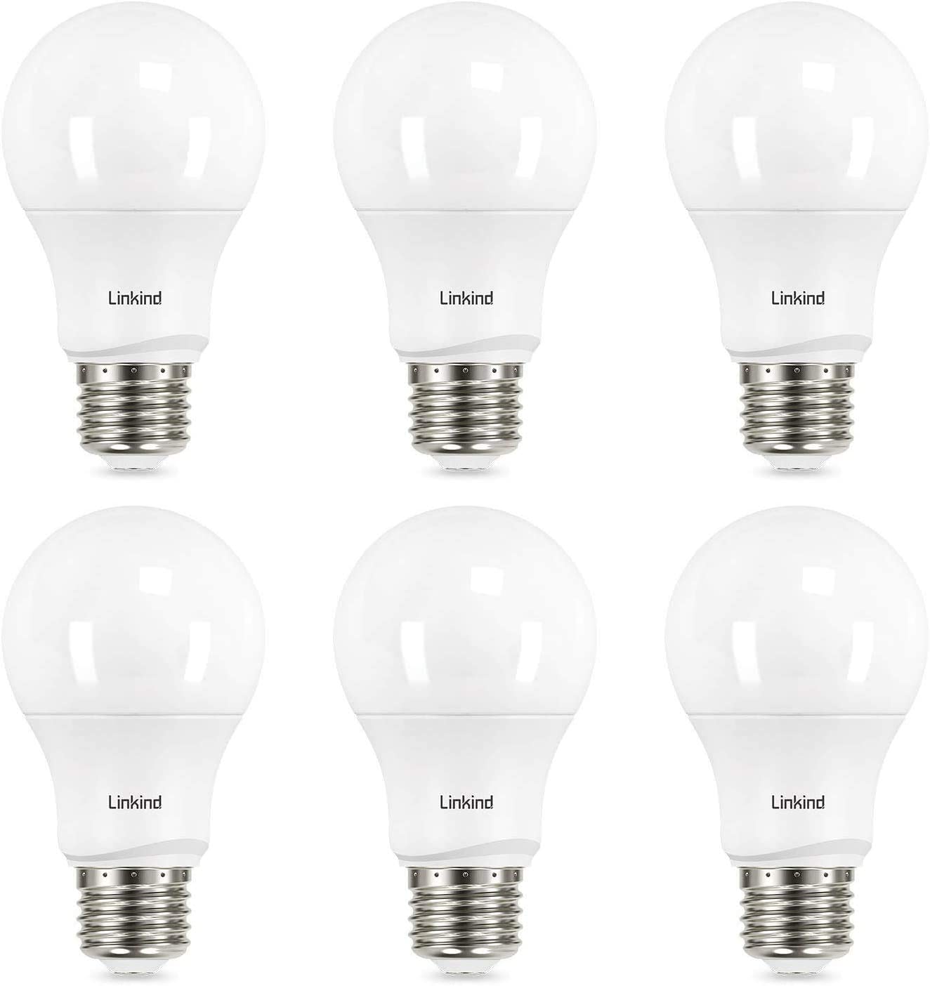 Linkind LED A19 Instant-On Dimmable Lightbulbs, 6-Pack