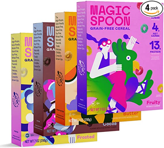 Magic Spoon Sugar-Free Low-Calorie Cereals, 4-Pack