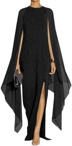 MAYFASEY Modern Black Formal Gown & Cape